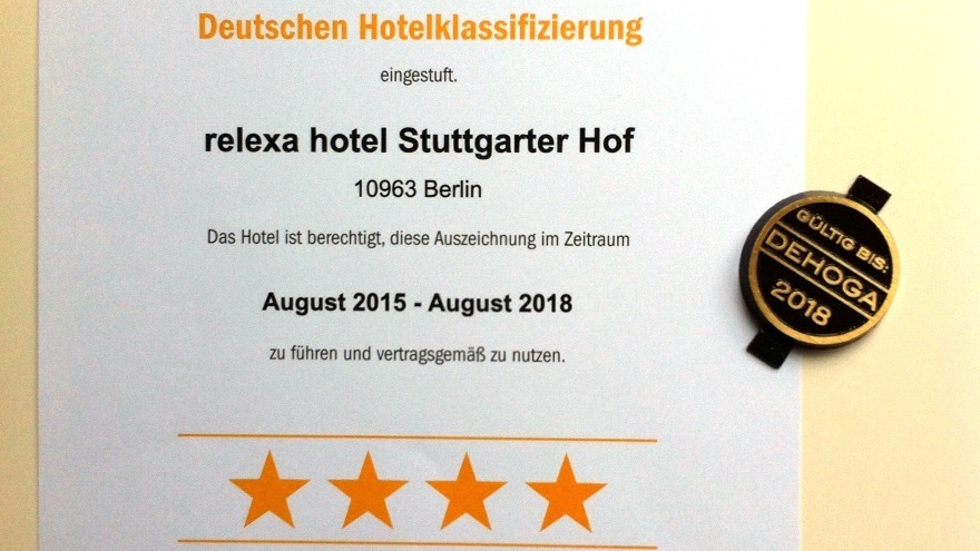 DEHOGA Zertifizierungsurkunde 4 Sterne 2015 DEHOGA Zertifizierungsurkunde 4 Sterne 2015